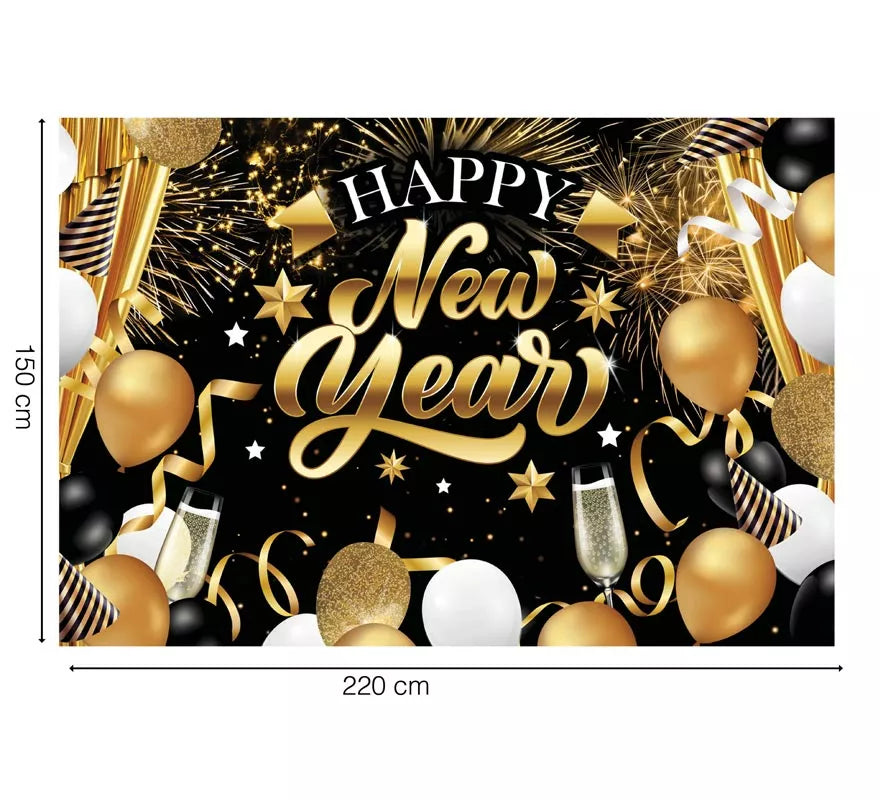 Translation missing: es.Photocall Happy New Year de 220x150 cm