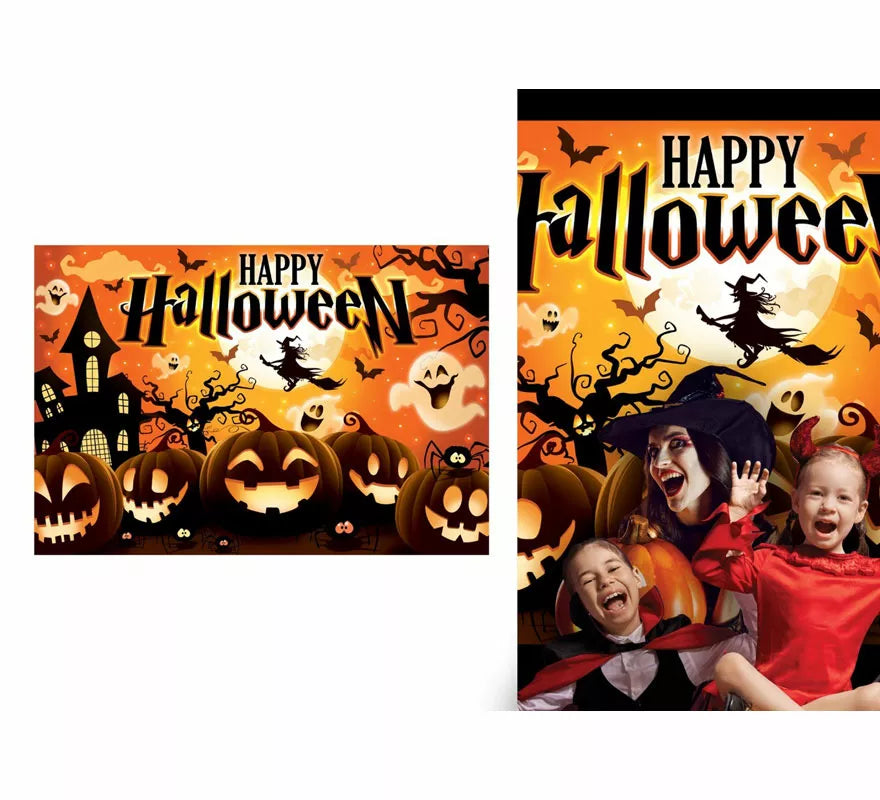 Translation missing: it.Photocall Party Happy Halloween de tela de 220x150 cm