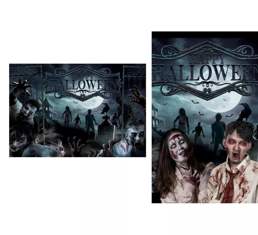 Translation missing: it.Photocall Zombies de tela de 220x150 cm