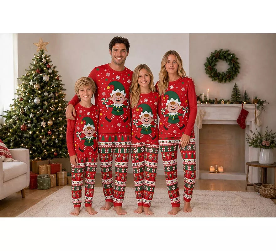 Translation missing: it.Pijama Navideño de Elfo de 2 Piezas para niños