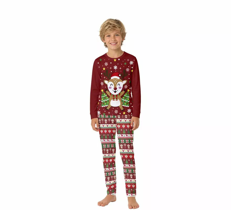 Translation missing: it.Pijama Navideño de Reno de 2 Piezas para niños