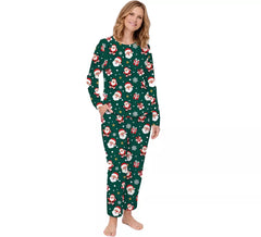 Pigiama natalizio verde in 2 pezzi da donna