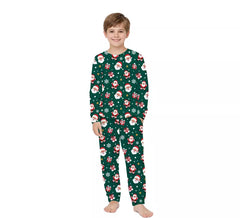 Pigiama natalizio verde 2 pezzi per bambini