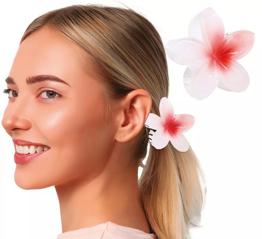 Translation missing: es.Pinza Flor para Pelo de 8 cm blanca y centro en varios colores