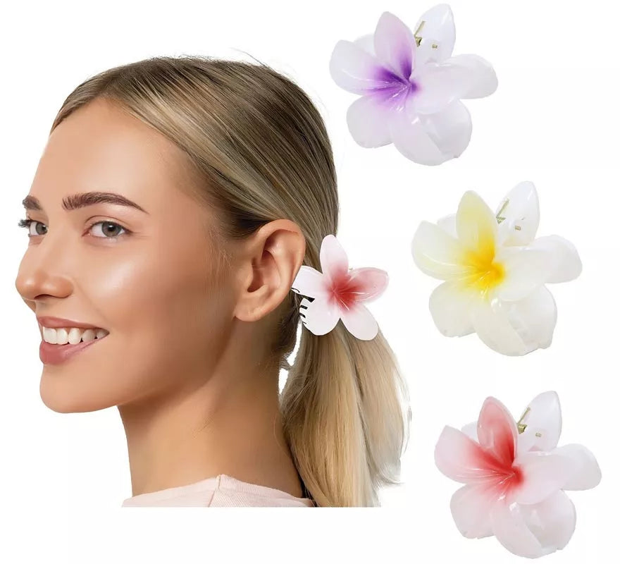 Translation missing: es.Pinza Flor para Pelo de 8 cm blanca y centro en varios colores
