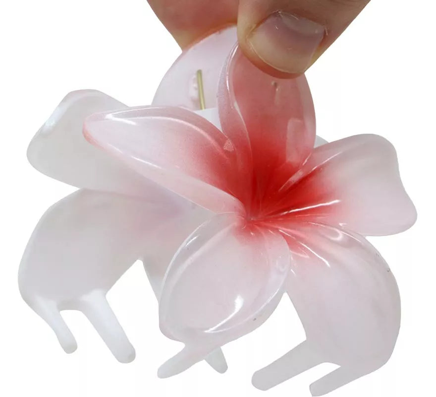 Pinza Flor para Pelo de 8 cm blanca y centro en varios colores