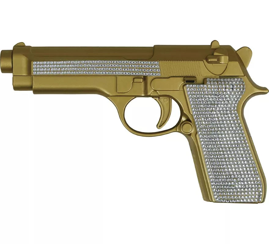 Translation missing: it.Pistola con Brillantes dorada de 25 cm