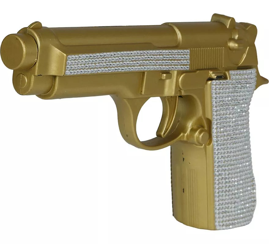Translation missing: es.Pistola con Brillantes dorada de 25 cm