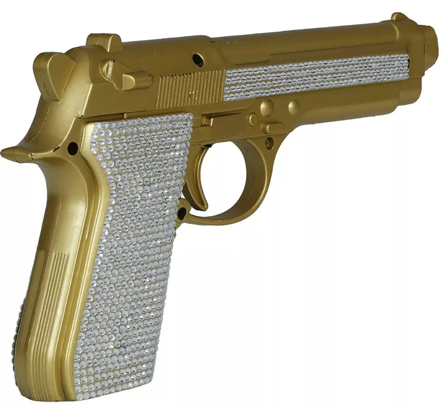 Translation missing: es.Pistola con Brillantes dorada de 25 cm