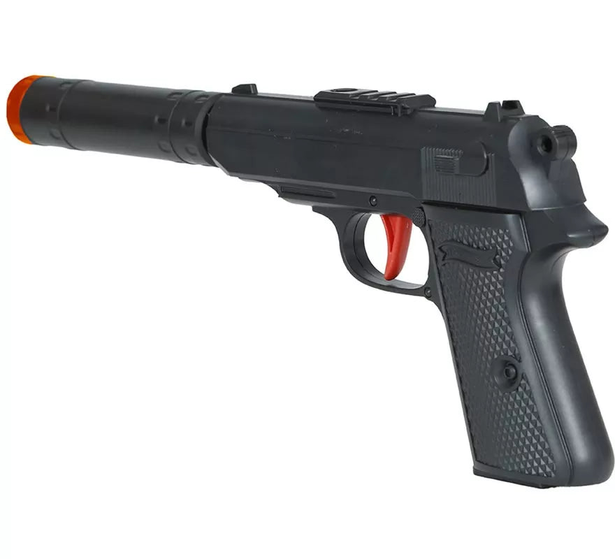 Pistola de Agente Secreto con Silenciador de 29 cm de Plástico