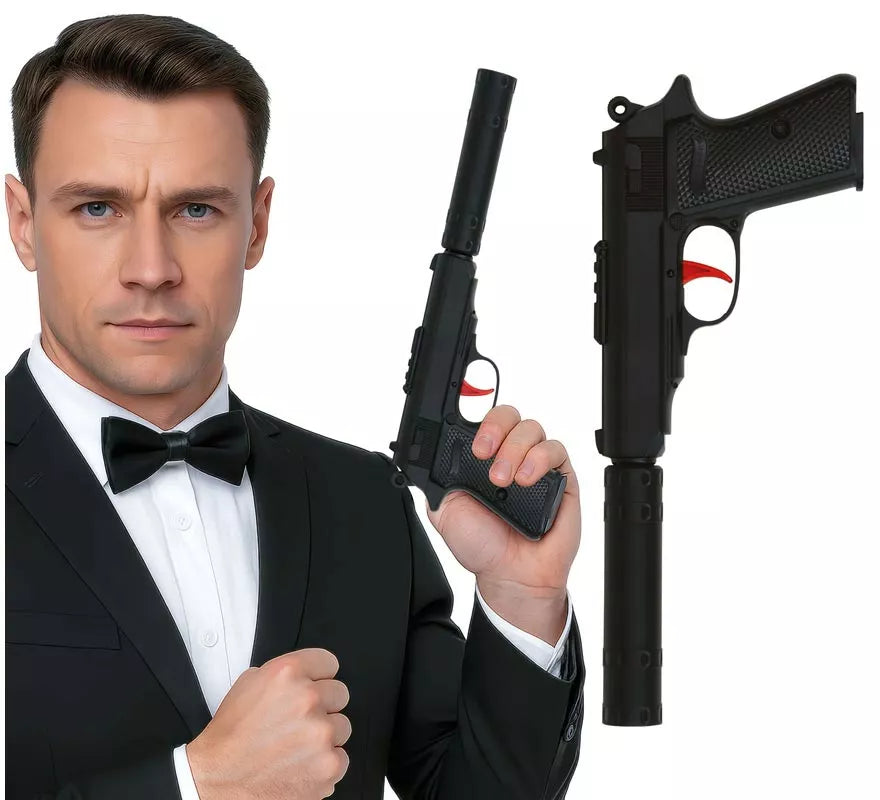 Translation missing: it.Pistola de Agente Secreto con Silenciador de 29 cm de Plástico