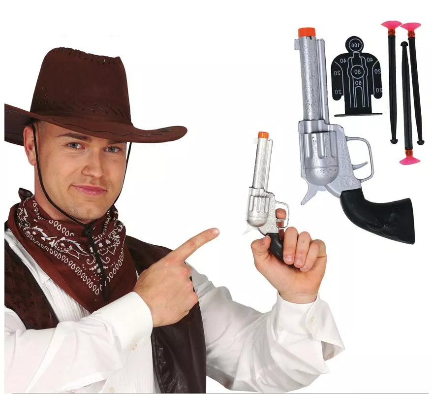 Translation missing: it.Pistola de Vaquero Plateada de 24 cm