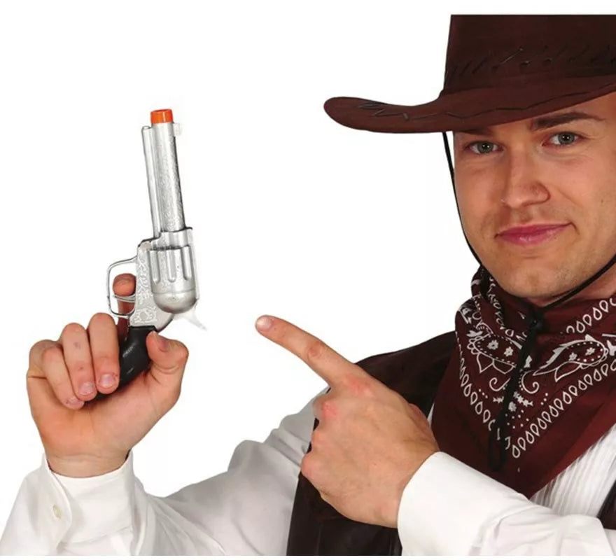 Translation missing: it.Pistola de Vaquero Plateada de 24 cm