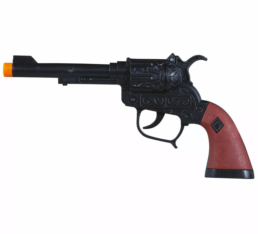 Pistola Negra de Vaquero Corta de 20 cm