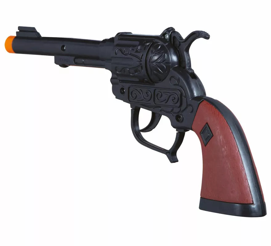 Pistola Negra de Vaquero Corta de 20 cm