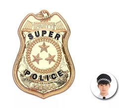 Distintivo della polizia Super Police in metallo dorato