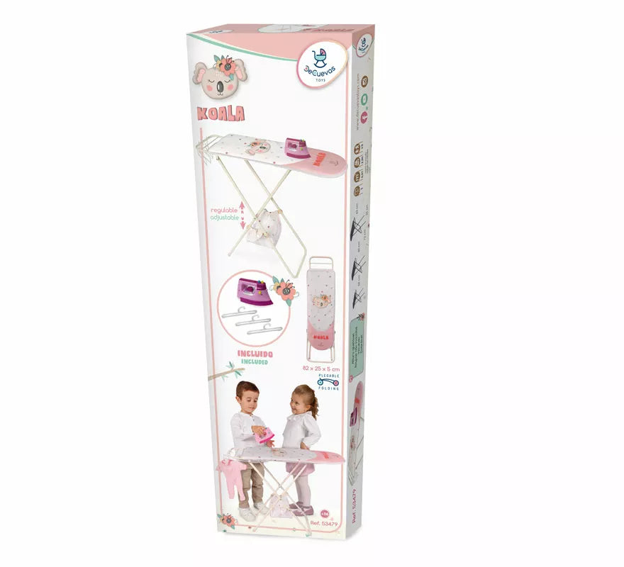 Planchador Plegable con Plancha y Perchas de Juguete