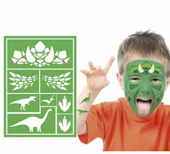 Stencil trucco dinosauro per bambini verde 14x20 cm