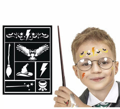 Stencil trucco mago per bambini nero 14x20 cm