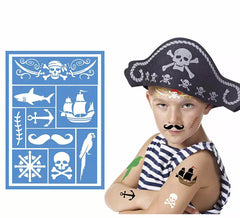 Sagoma trucco pirata blu per bambini 14x20 cm