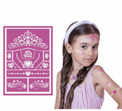 Stencil rosa per trucco da principessa per bambini 14x20 cm