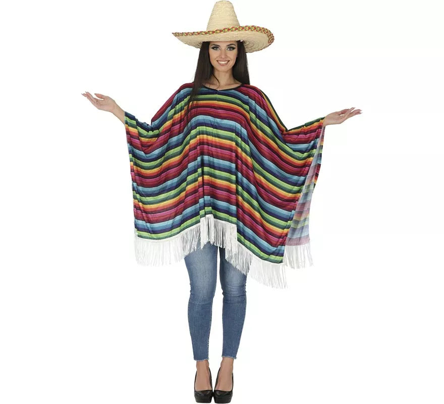 Translation missing: it.Poncho de Mexicano Multicolor para adulto