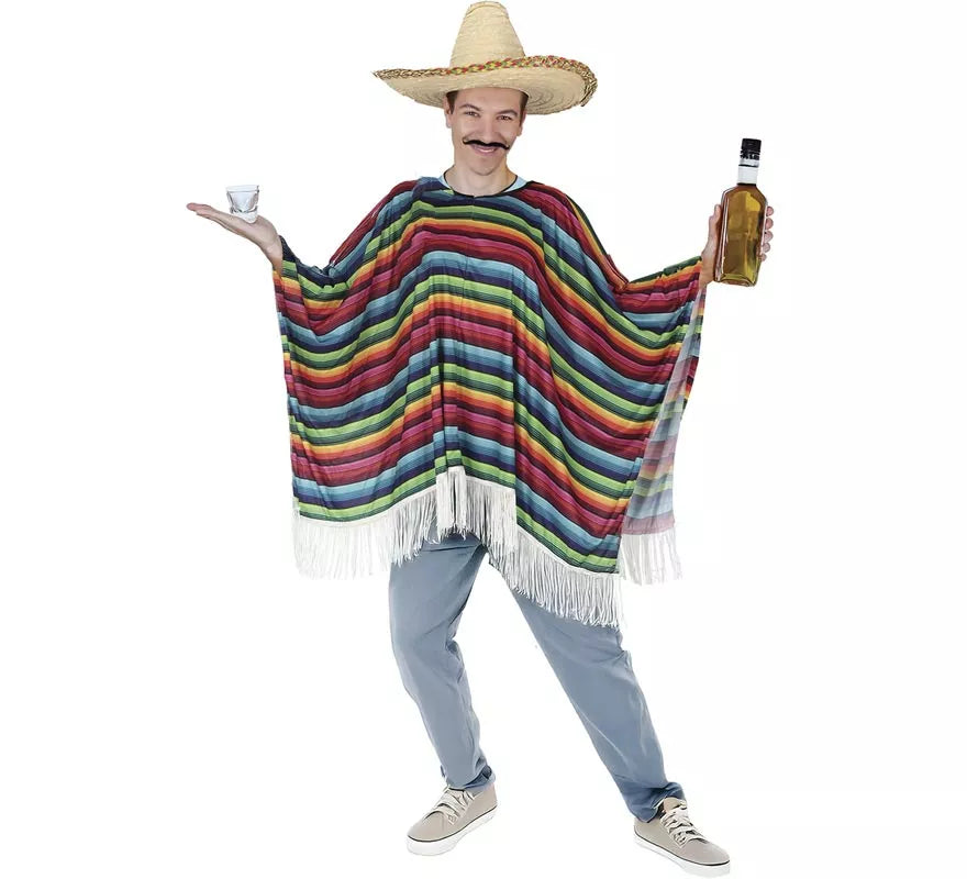 Translation missing: it.Poncho de Mexicano Multicolor para adulto