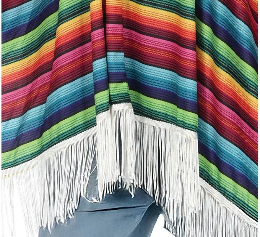 Poncho de Mexicano Multicolor para adulto