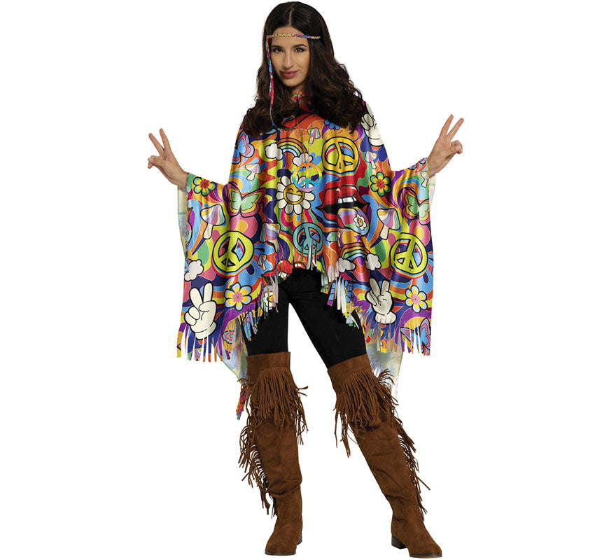 Translation missing: it.Poncho Hippie Paz multicolor adulto