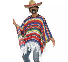 Poncho messicano multicolore per adulto
