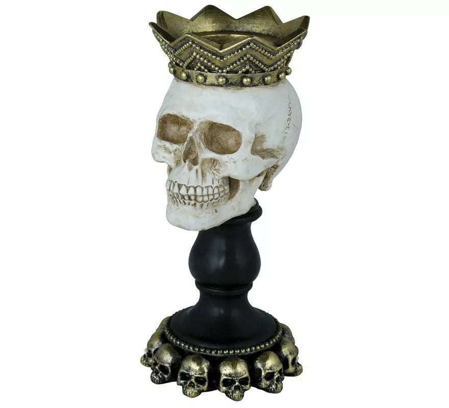 Translation missing: it.Portavela Calavera de Resina de 25x12 cm