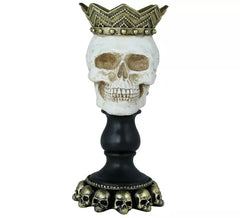 Portavela Calavera de Resina de 25x12 cm