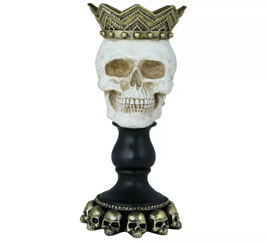 Translation missing: it.Portavela Calavera de Resina de 25x12 cm