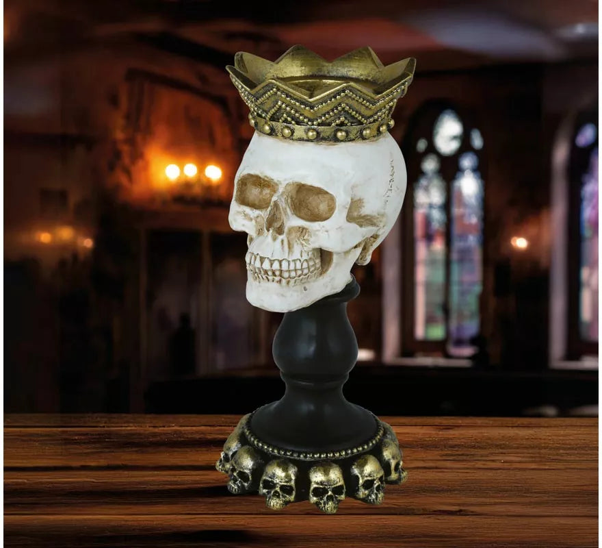 Portavela Calavera de Resina de 25x12 cm