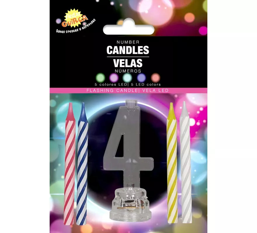 Translation missing: it.Portavela Led Nº 4 con 4 Velas, de 13 cm