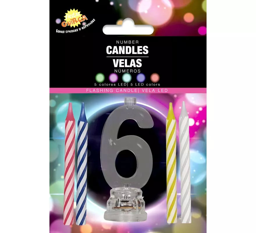 Translation missing: it.Portavela Led Nº 6 con 4 Velas, de 13 cm