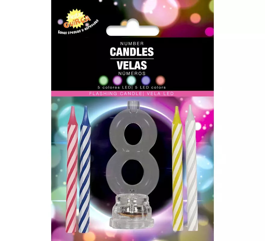 Translation missing: it.Portavela Led Nº 8 con 4 Velas, de 13 cm