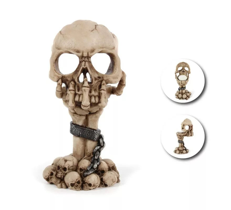 Translation missing: it.Portavelas de Calavera de resina de 9,5x15,5x7,5 cm