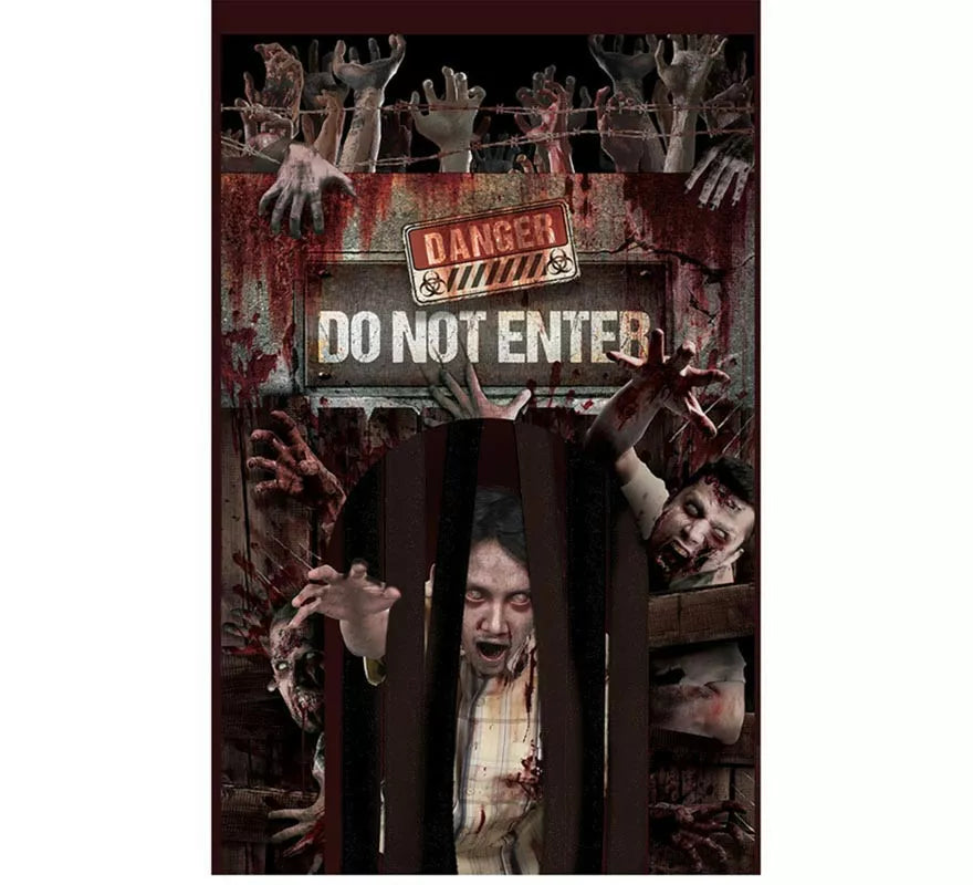 Translation missing: it."Puerta con Cortina Zombies ""Danger"" de 145x240 cm"