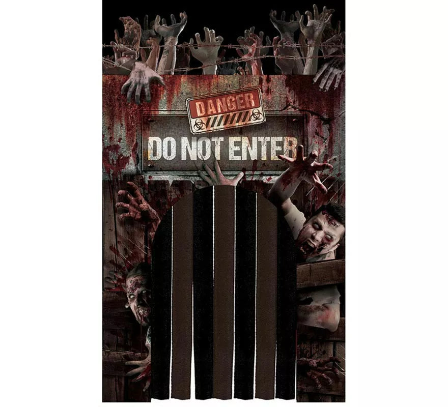 Translation missing: it."Puerta con Cortina Zombies ""Danger"" de 145x240 cm"
