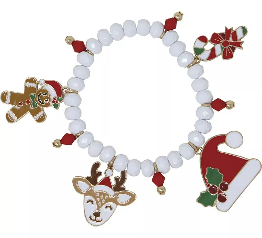 Translation missing: it.Pulsera blanca con Colgantes Navideños