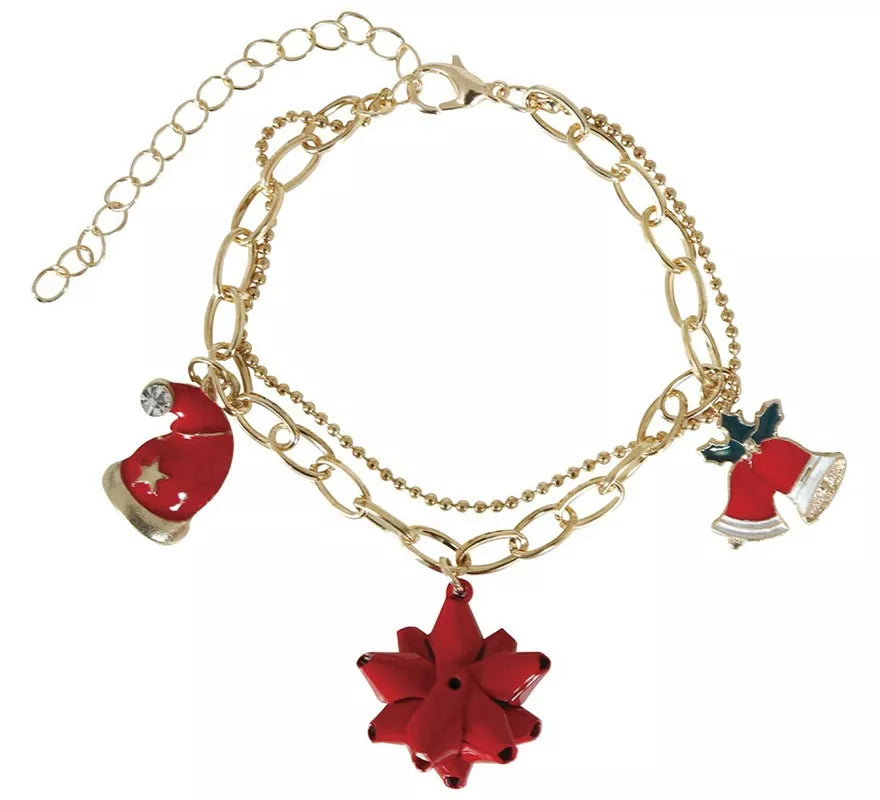 Translation missing: it.Pulsera Campana, Gorro y Lazo Floral de Navidad