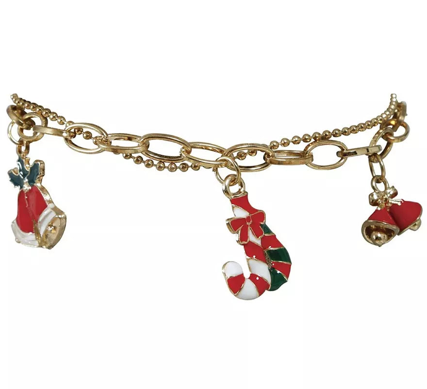 Pulsera Campanas y Bastón de Navidad