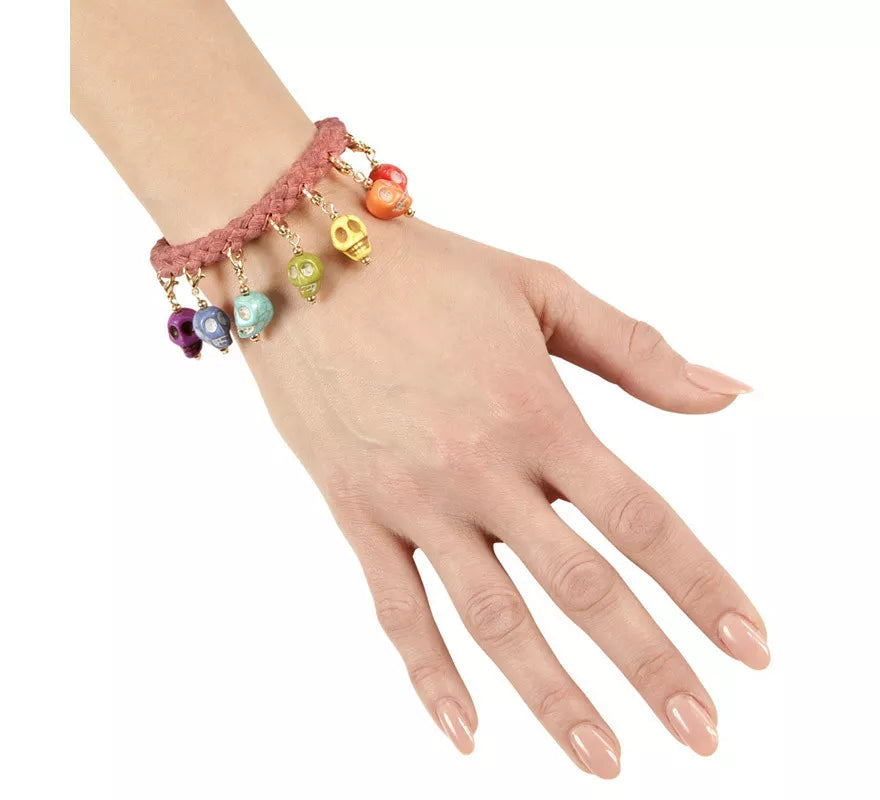 Translation missing: it.Pulsera de Cuerda con 7 Calaveras de Colores