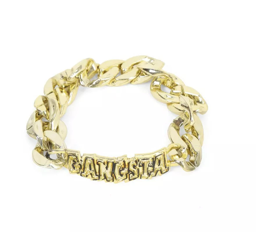 Translation missing: it.Pulsera Gangsta dorada de 14x1,5 cm