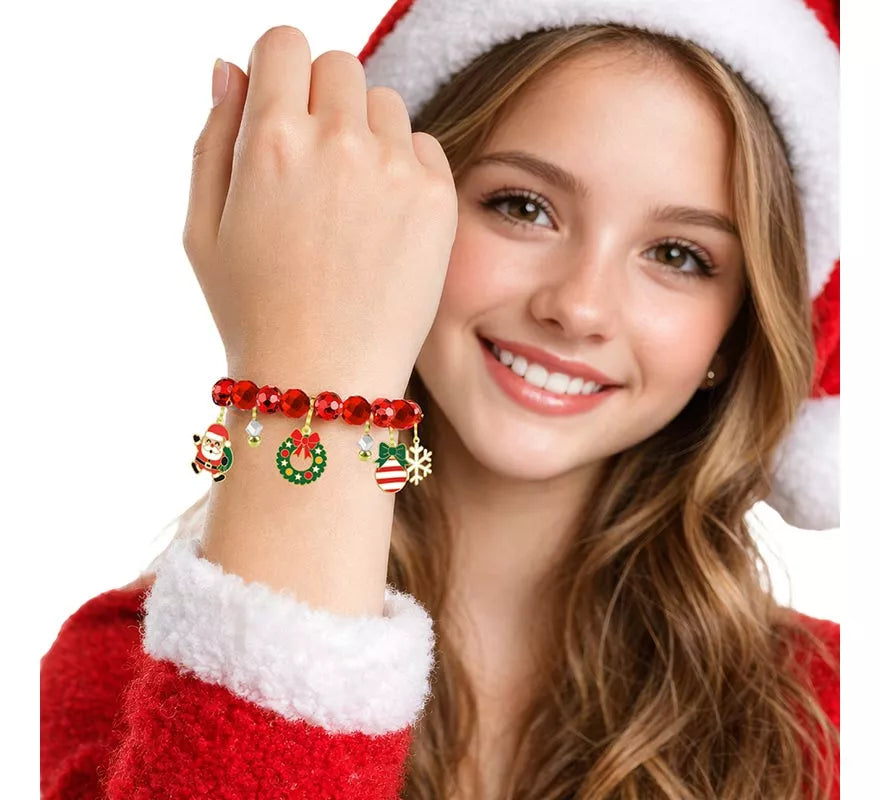Translation missing: it.Pulsera roja con Colgantes de Reno y Árbol de Navidad