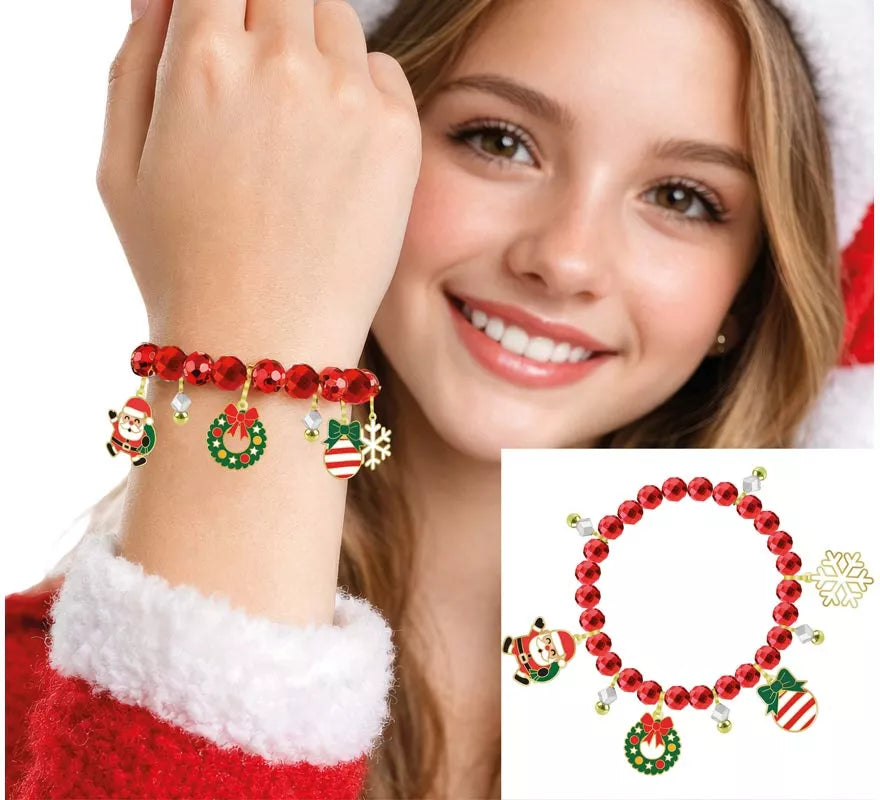 Translation missing: it.Pulsera roja con Colgantes de Reno y Árbol de Navidad