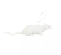 Ratón blanco con cuerda de plástico de 11 cm