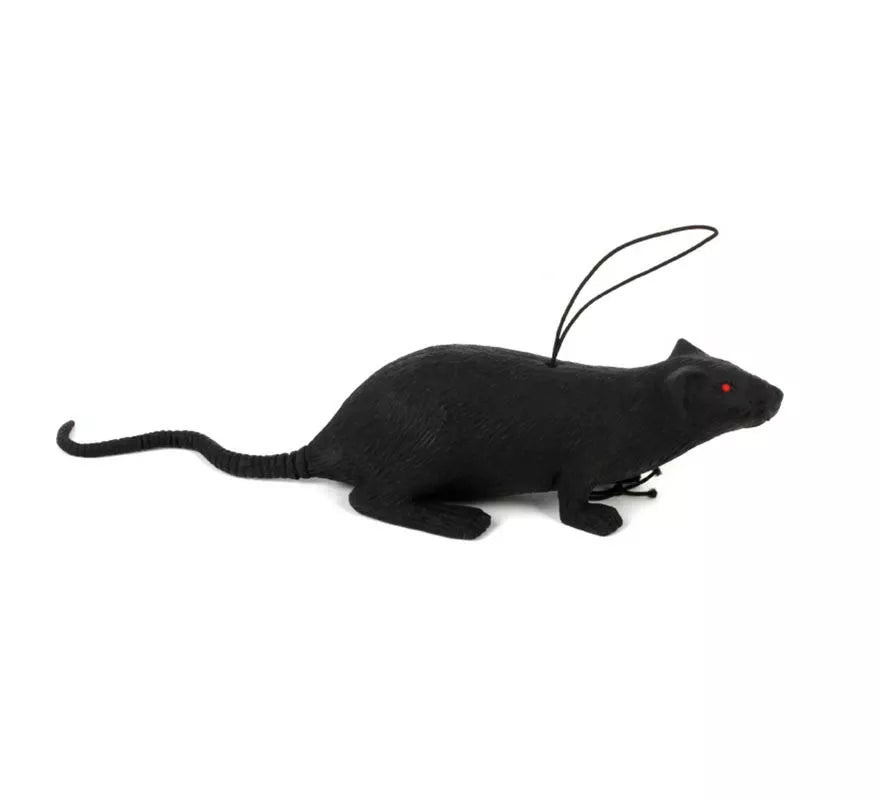 Translation missing: es.Ratón negro con cuerda de 11 cm