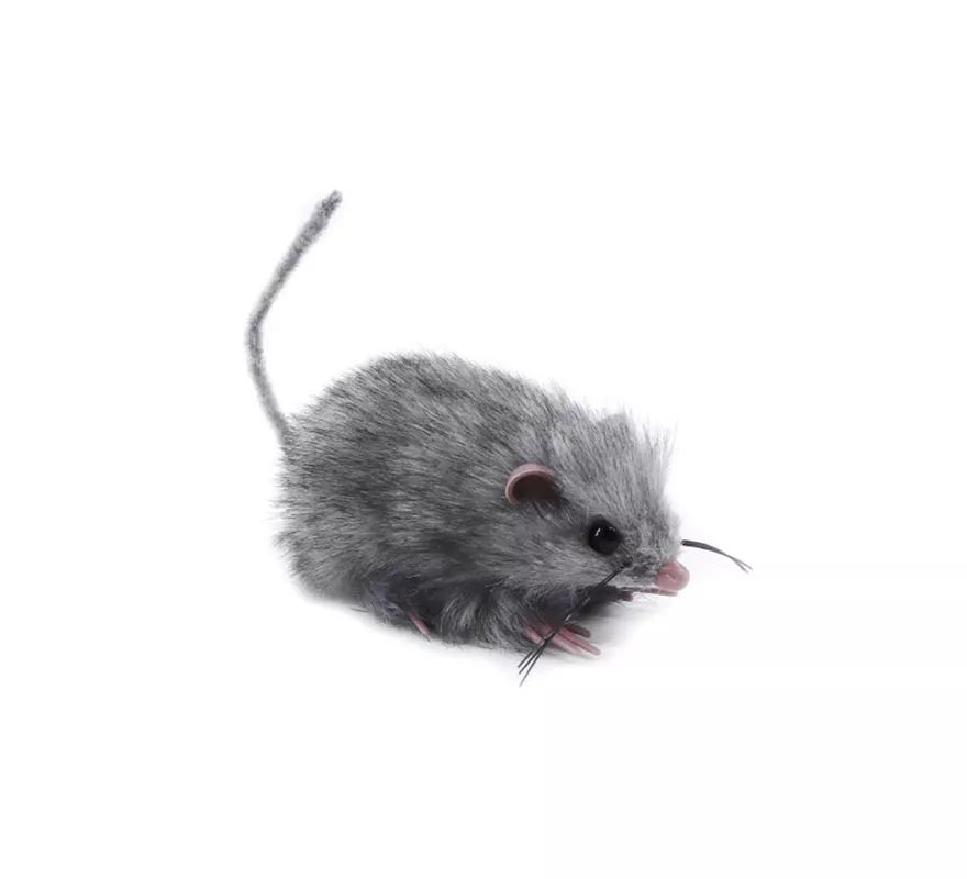 Translation missing: it.Ratón peludo gris de 13 cm